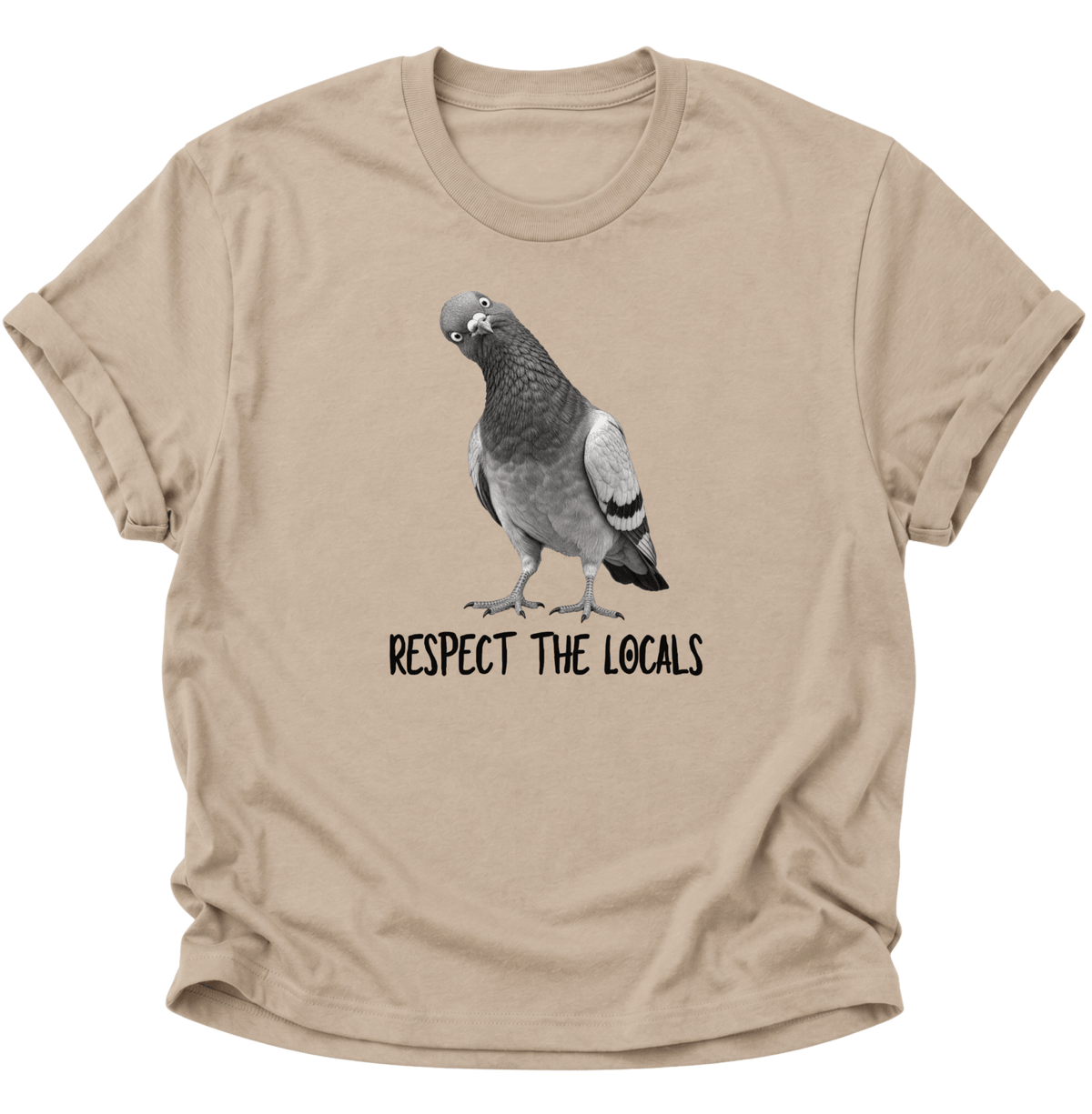 Respect The Locals Taube Unisex T-Shirt Sand - PINE & RIVER