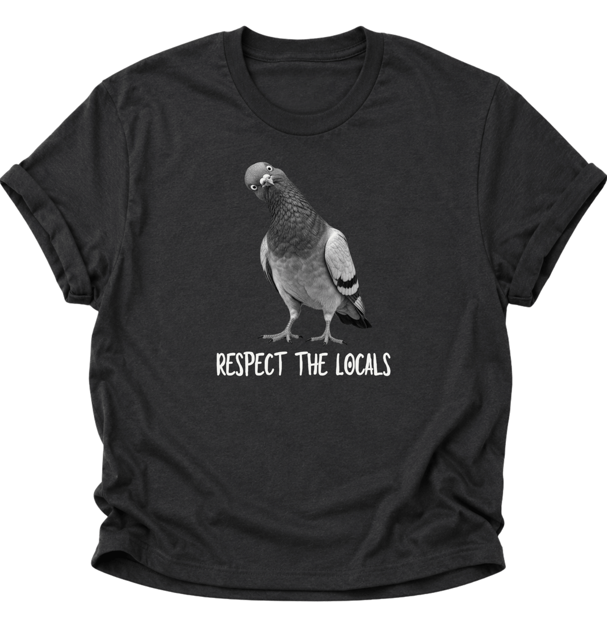 Respect The Locals Taube Unisex T-Shirt Schwarz - PINE & RIVER