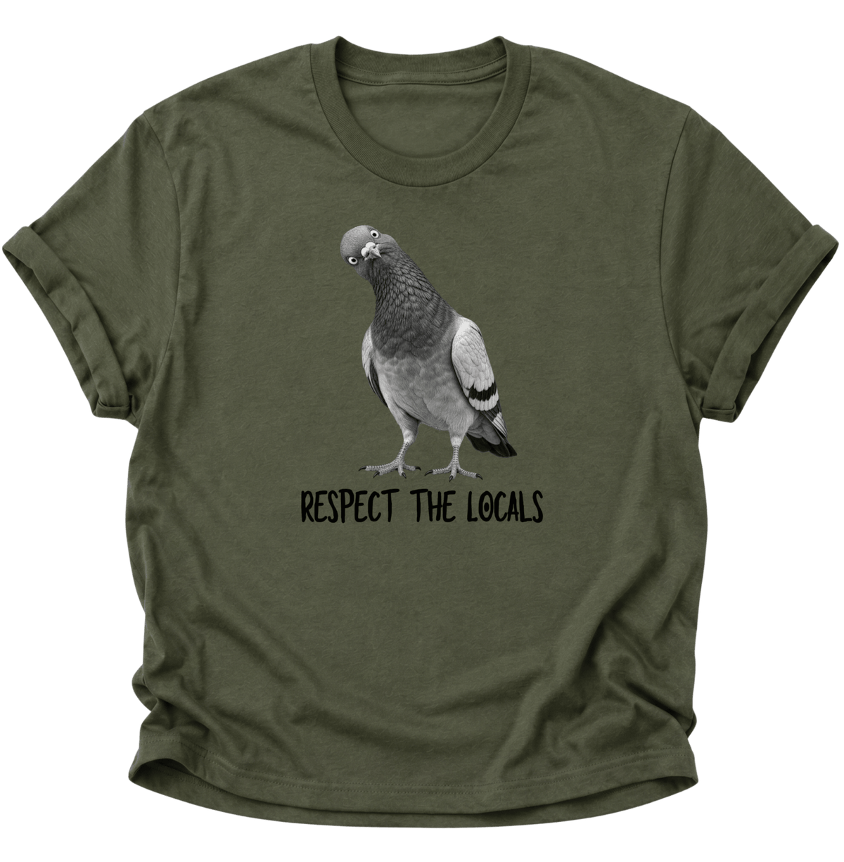Respect The Locals Taube Unisex T-Shirt Military Green - PINE & RIVER