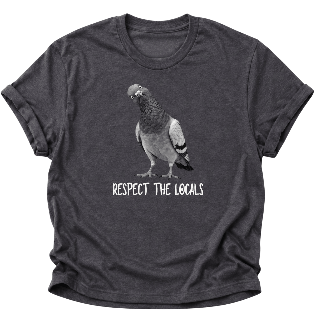 Respect The Locals Taube Unisex T-Shirt Dark Heather - PINE & RIVER