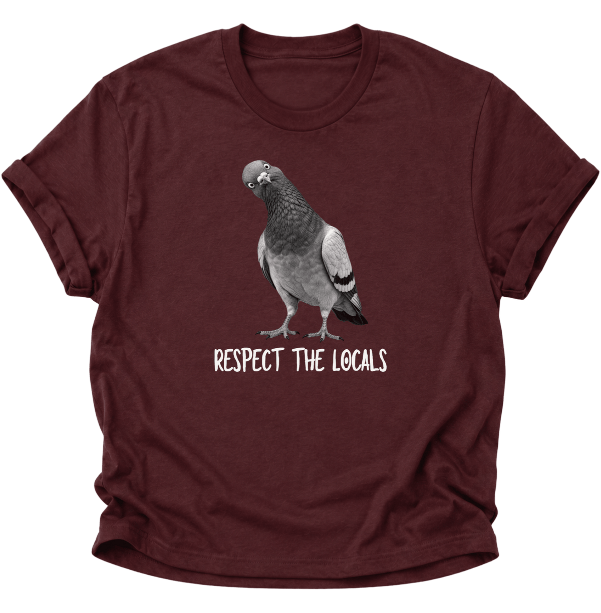 Respect The Locals Taube Unisex T-Shirt Maroon - PINE & RIVER