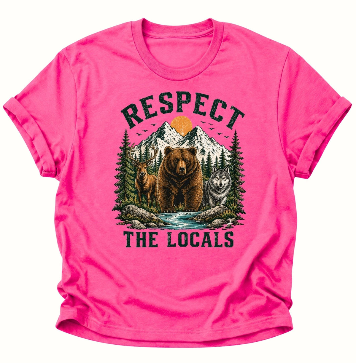 Respect The Locals Waldtiere Unisex T-Shirt Heliconia - PINE & RIVER