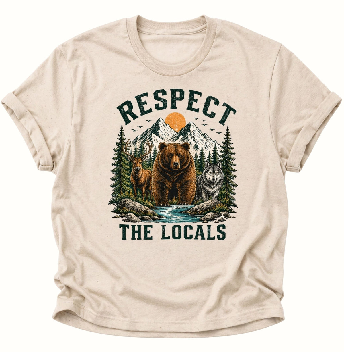 Respect The Locals Waldtiere Unisex T-Shirt Nature - PINE & RIVER