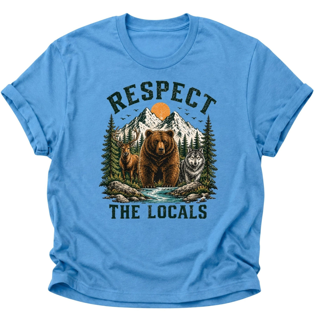 Respect The Locals Waldtiere Unisex T-Shirt Carolina Blue - PINE & RIVER