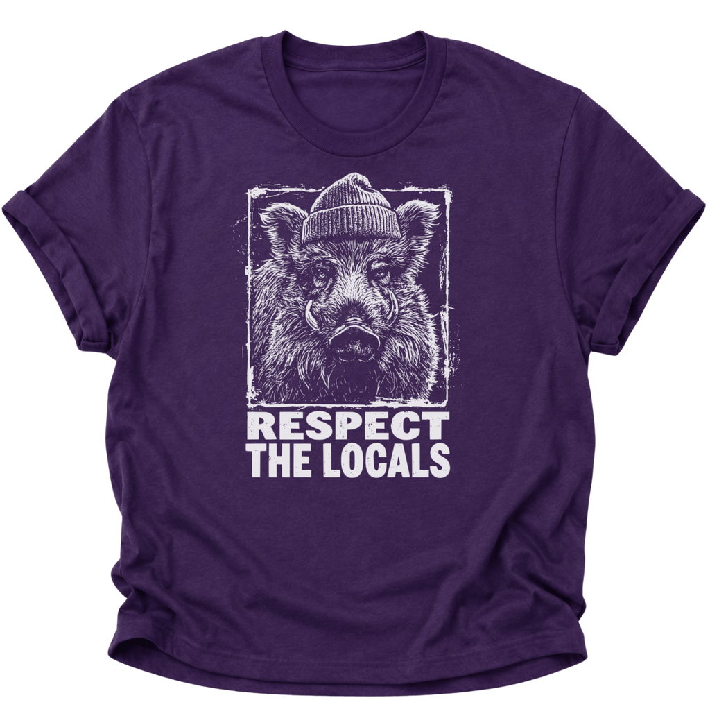 Respect The Locals Wildschwein Unisex T-Shirt Navy Blue - PINE & RIVER