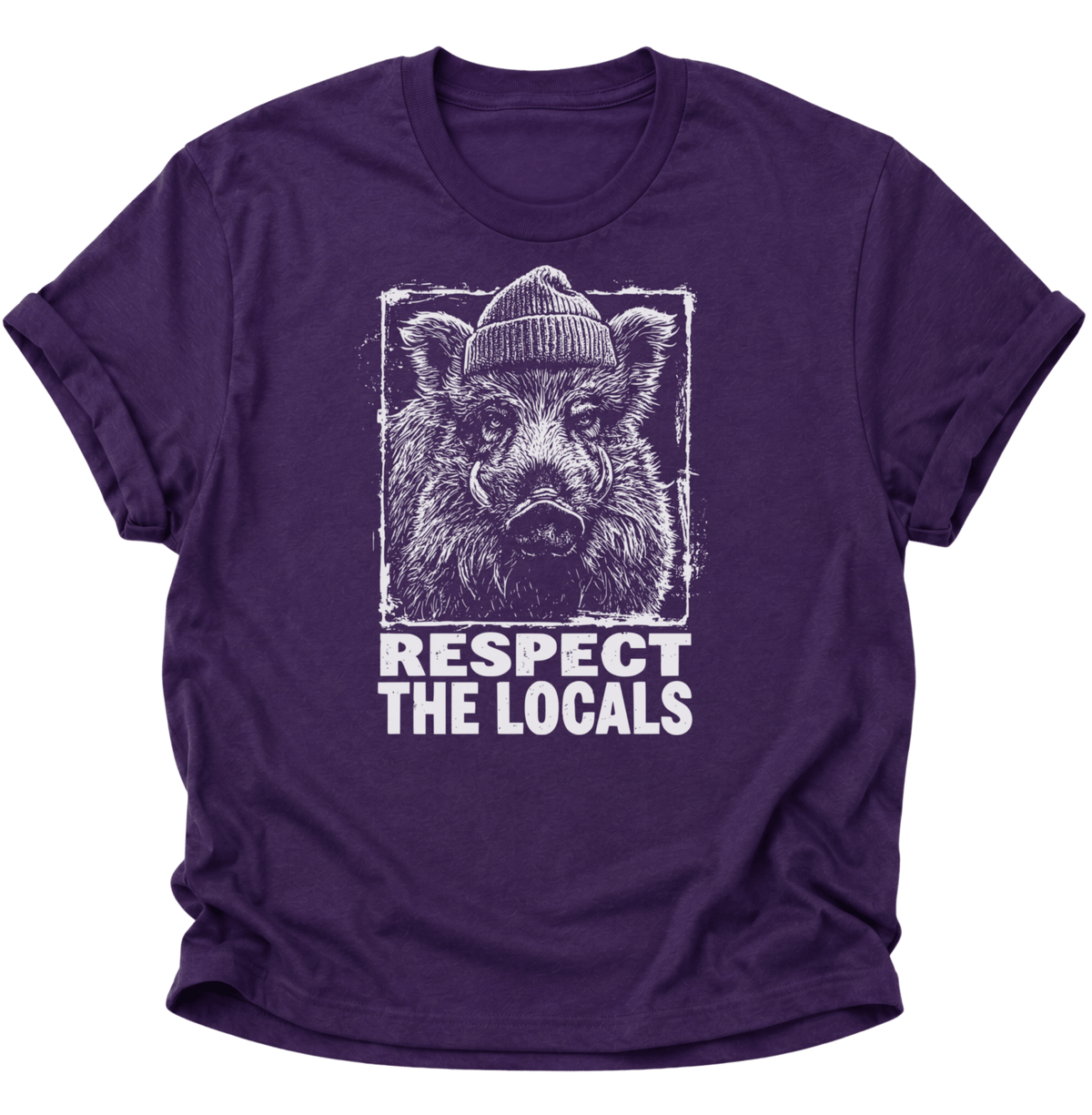 Respect The Locals Wildschwein Unisex T-Shirt Navy Blue - PINE & RIVER