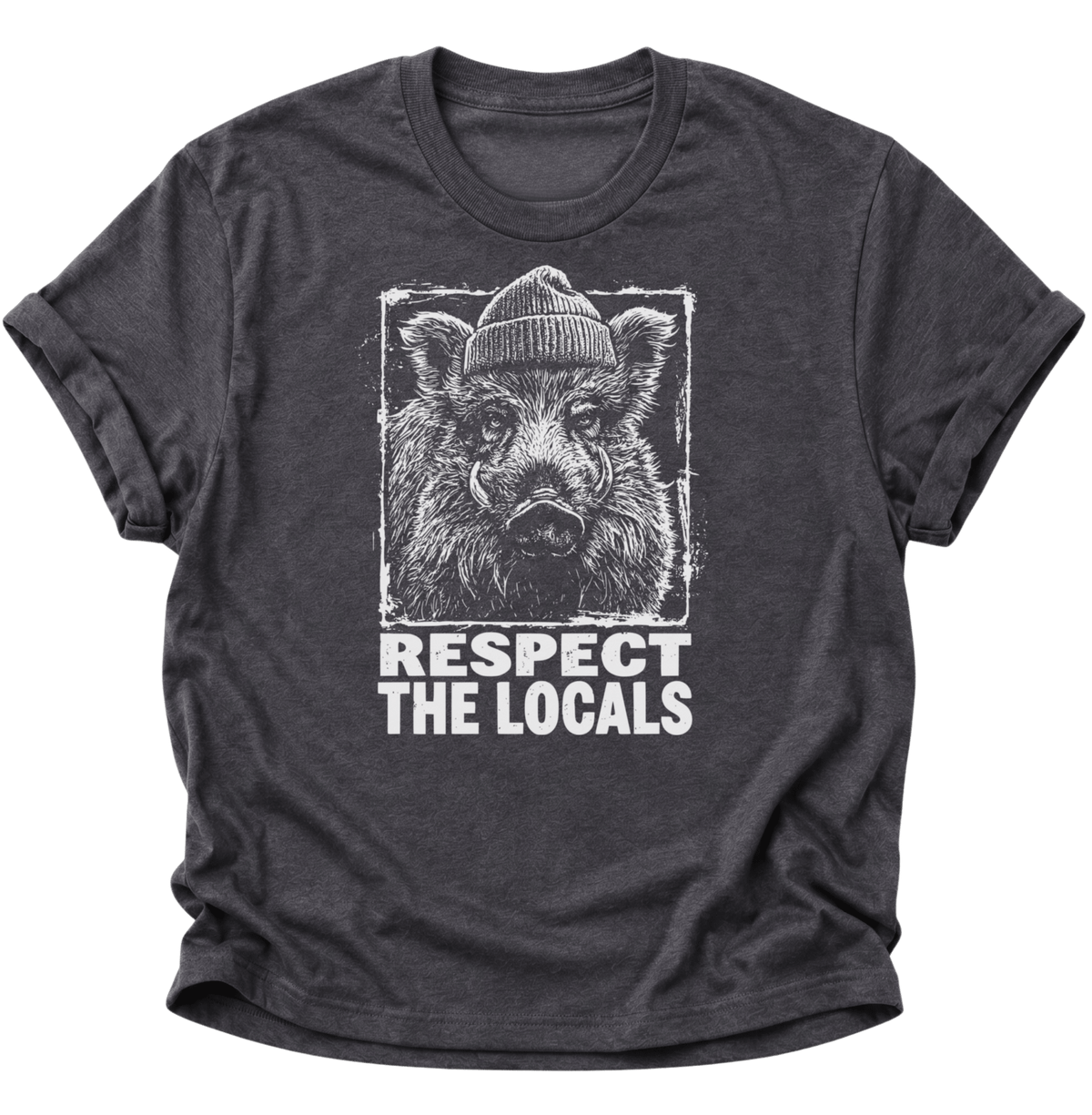 Respect The Locals Wildschwein Unisex T-Shirt Navy Blue - PINE & RIVER