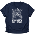 Respect The Locals Wildschwein Unisex T-Shirt Navy Blue - PINE & RIVER