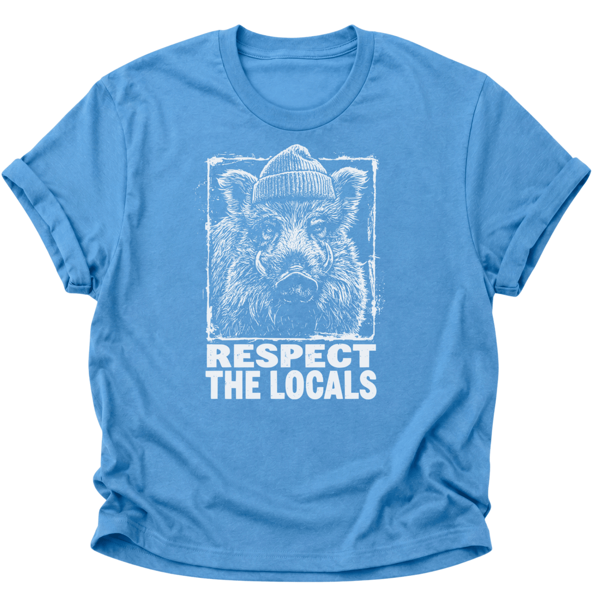 Respect The Locals Wildschwein Unisex T-Shirt Navy Blue - PINE & RIVER