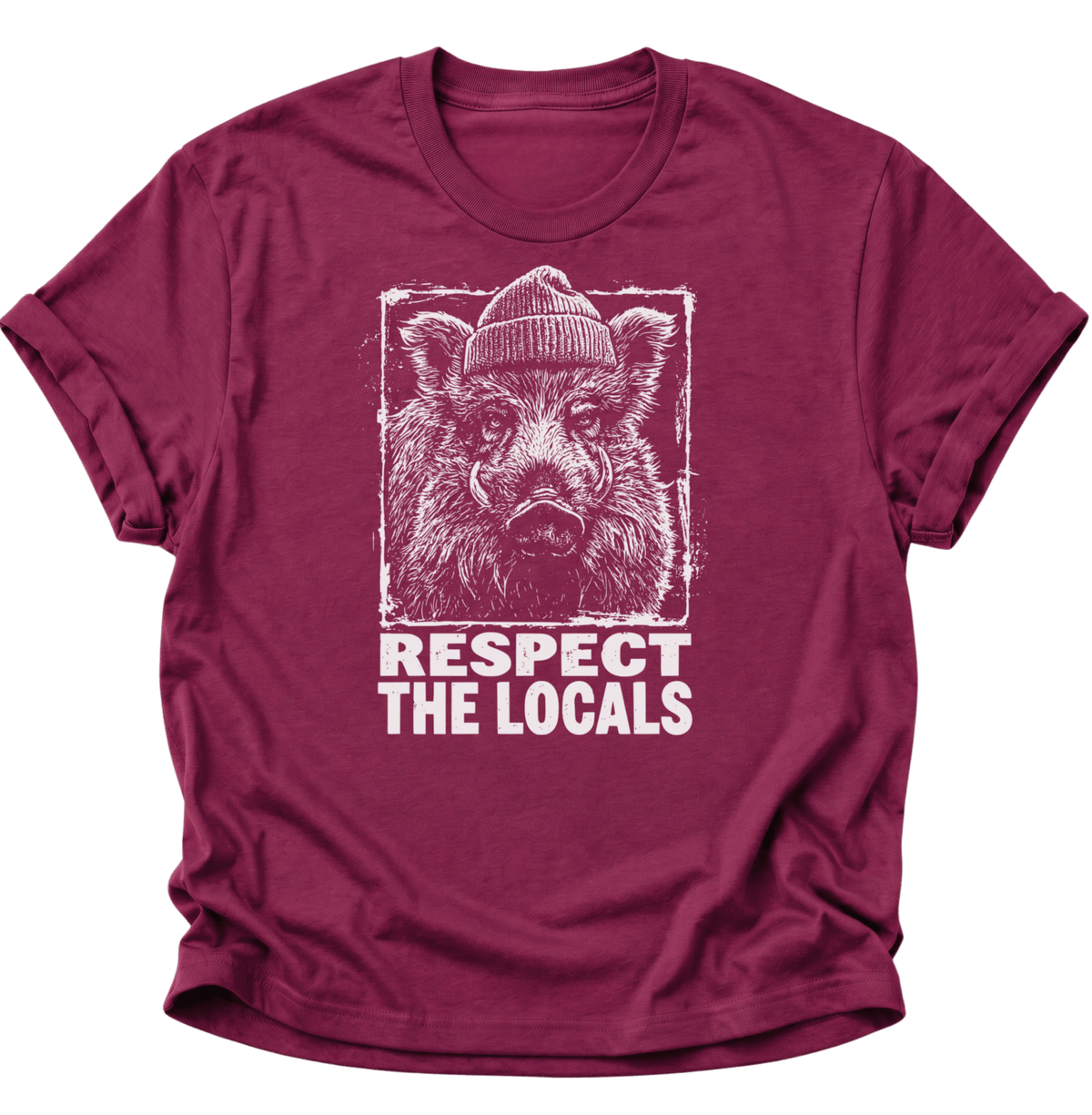 Respect The Locals Wildschwein Unisex T-Shirt Navy Blue - PINE & RIVER