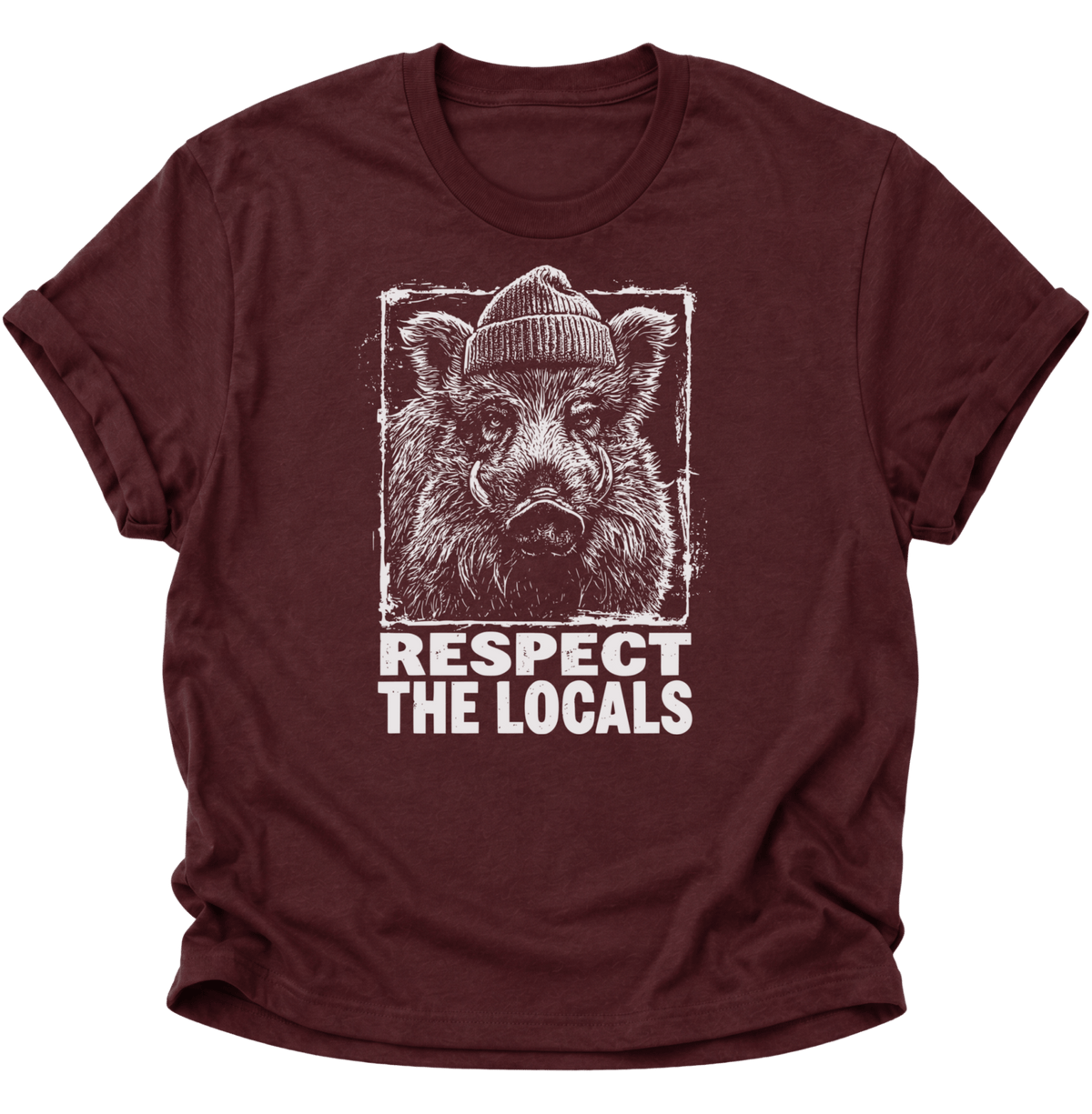 Respect The Locals Wildschwein Unisex T-Shirt Navy Blue - PINE & RIVER