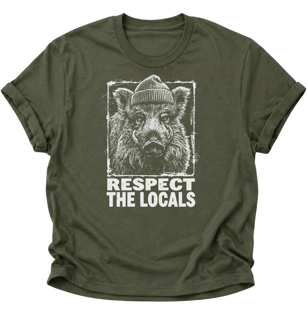 Respect The Locals Wildschwein Unisex T-Shirt Navy Blue - PINE & RIVER