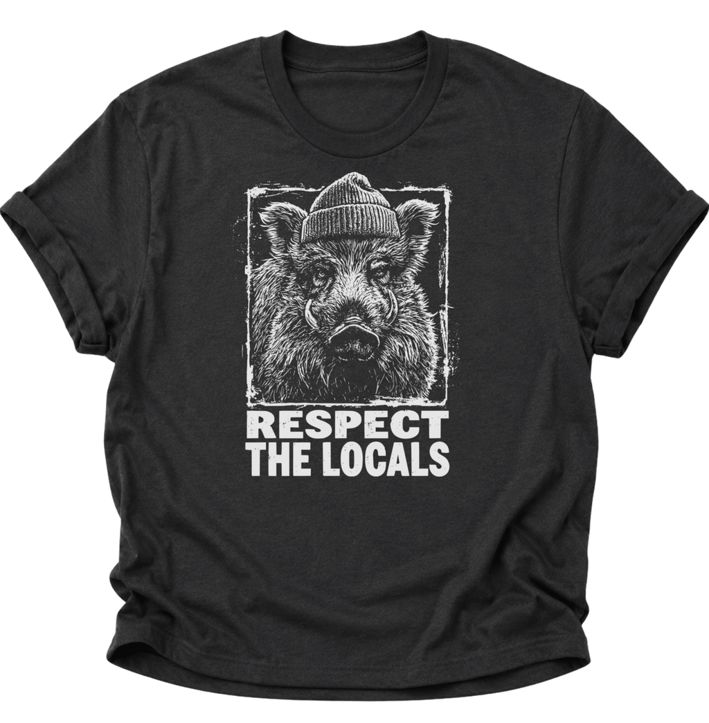 Respect The Locals Wildschwein Unisex T-Shirt Navy Blue - PINE & RIVER