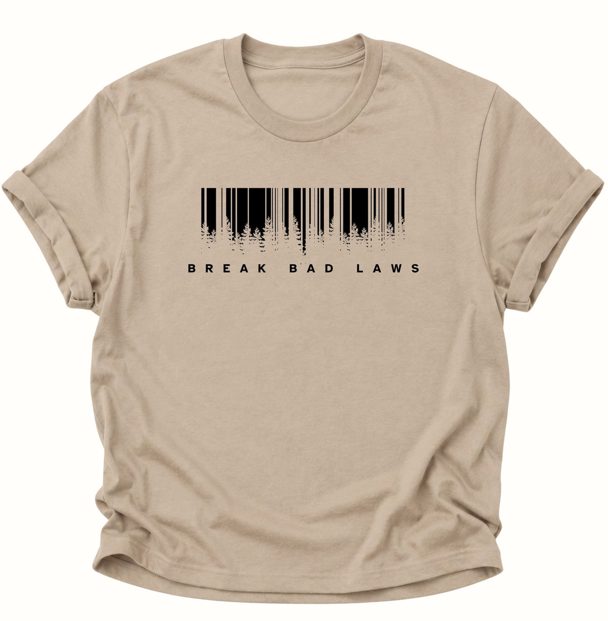 Break Bad Laws Barcode T-Shirt Sand - PINE & RIVER