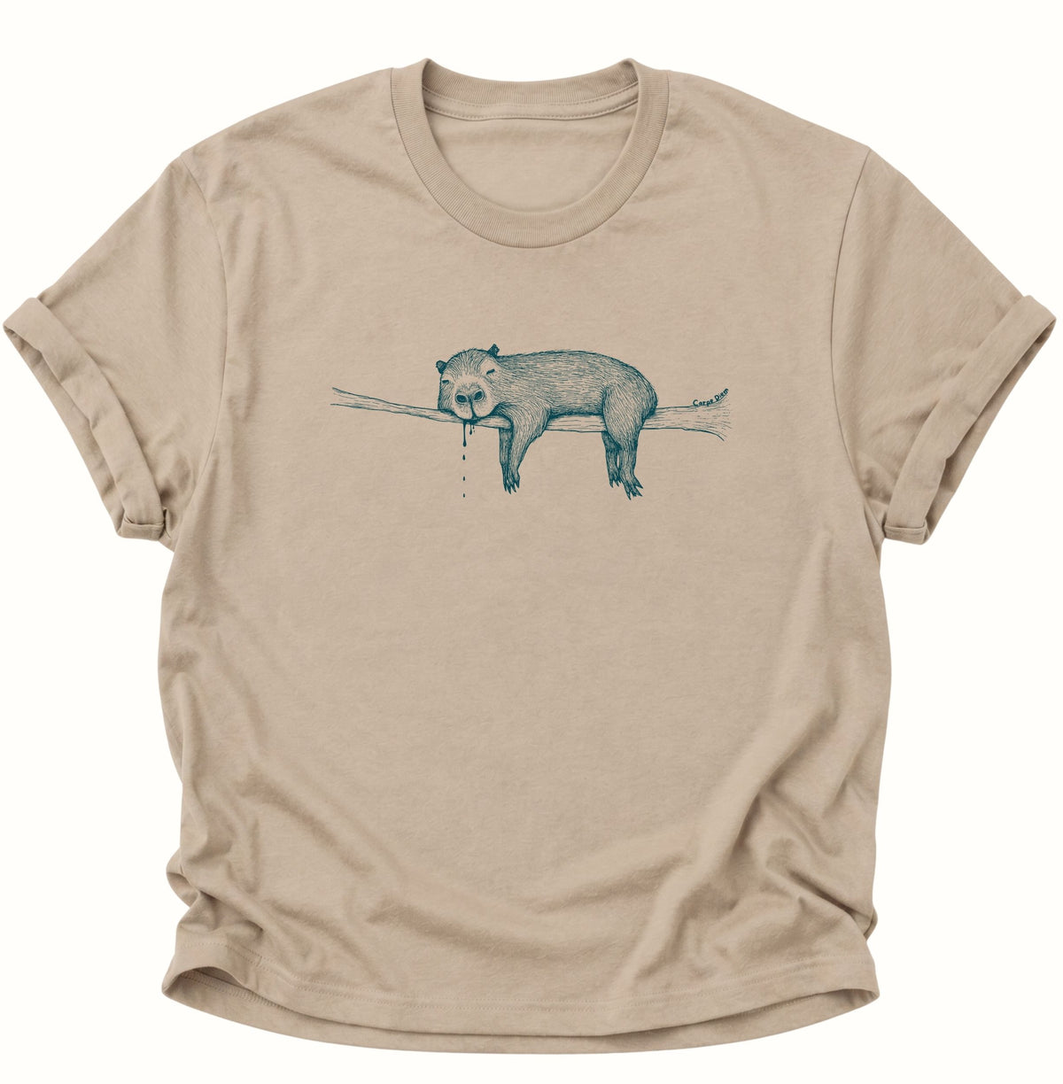 Faules Capybara Carpe Diem Unisex T-Shirt Sand - PINE & RIVER