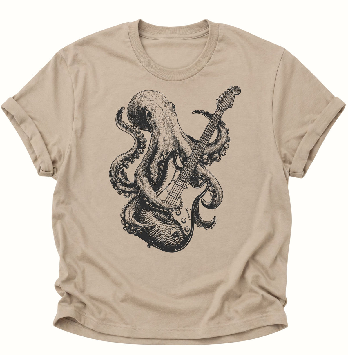 Kraken E-Gitarre Unisex T-Shirt Sand - PINE & RIVER