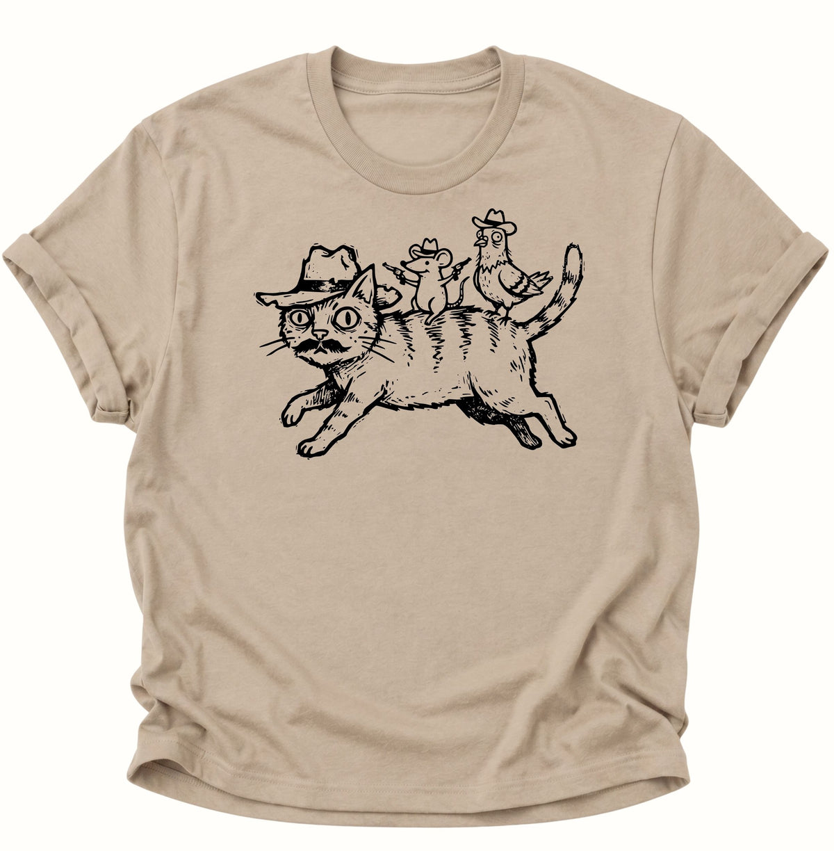 Crazy Katzen Gang Unisex T-Shirt Sand - PINE & RIVER