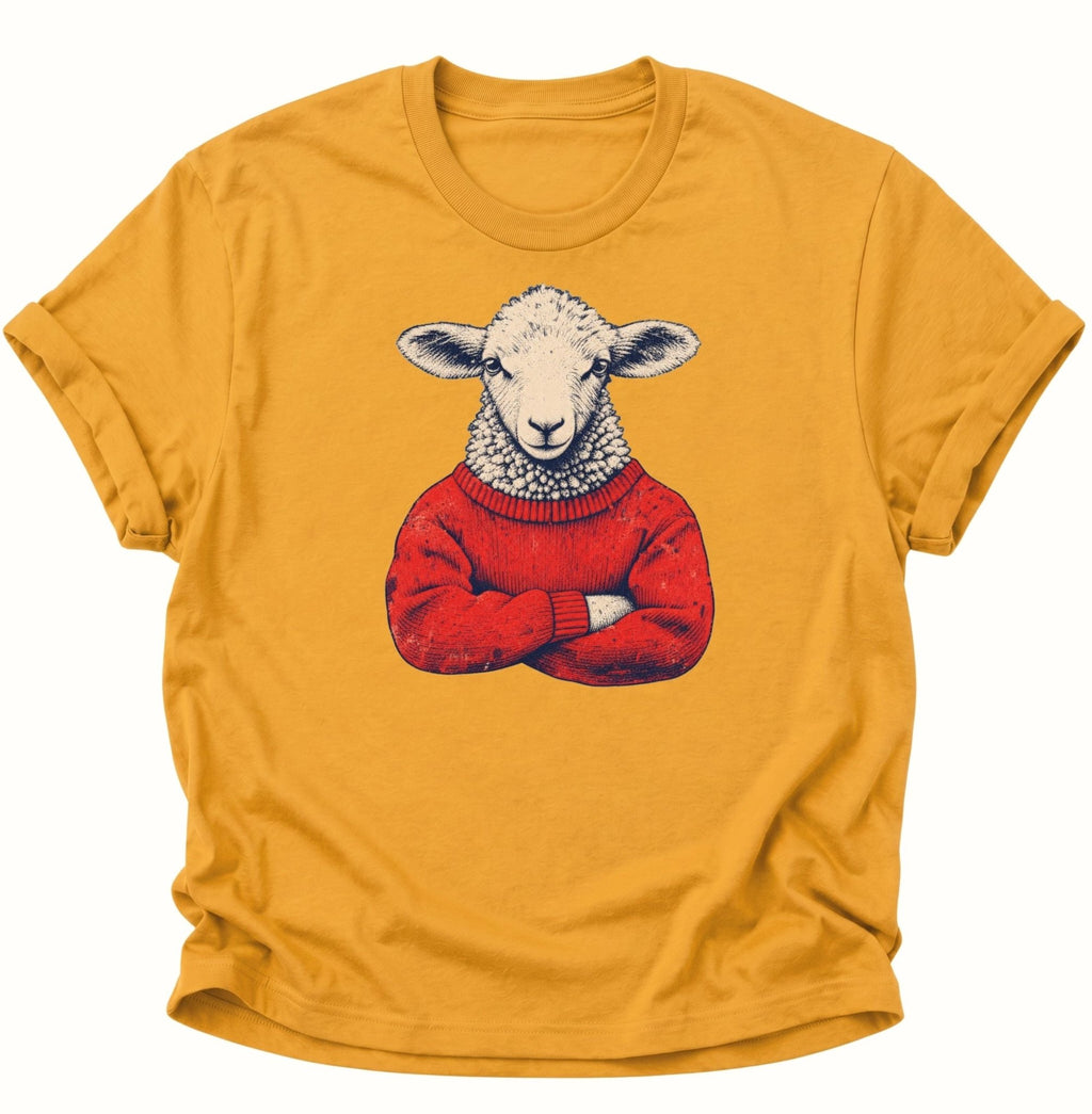 Schaf im Wollpullover Unisex T-Shirt Dark Heather - PINE & RIVER