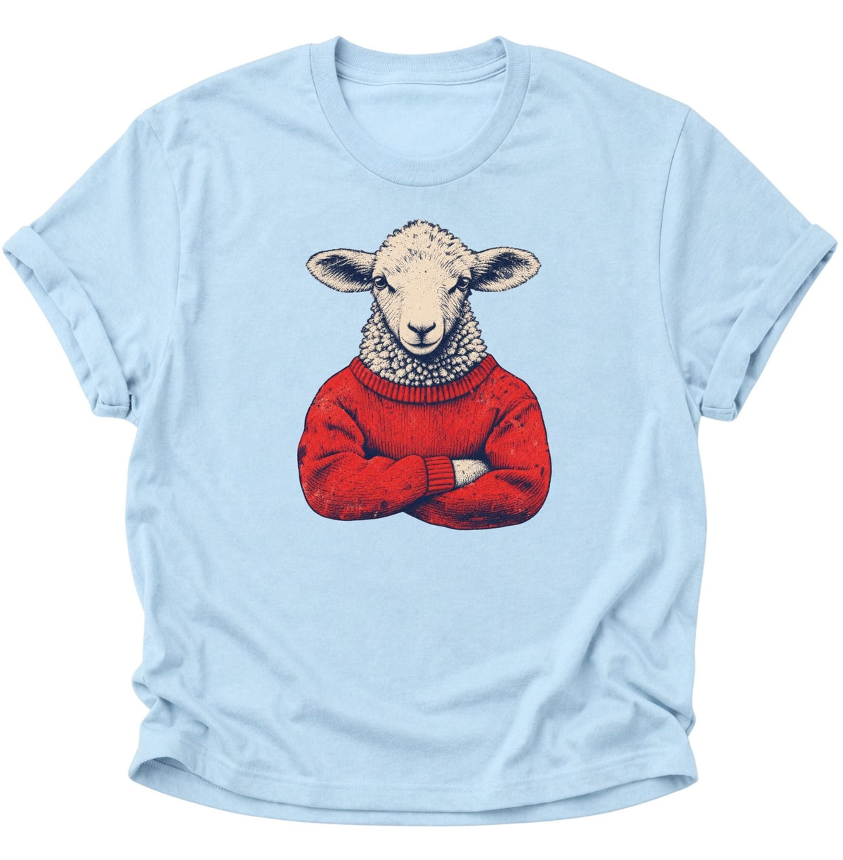 Schaf im Wollpullover Unisex T-Shirt Dark Heather - PINE & RIVER