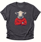 Schaf im Wollpullover Unisex T-Shirt Dark Heather - PINE & RIVER