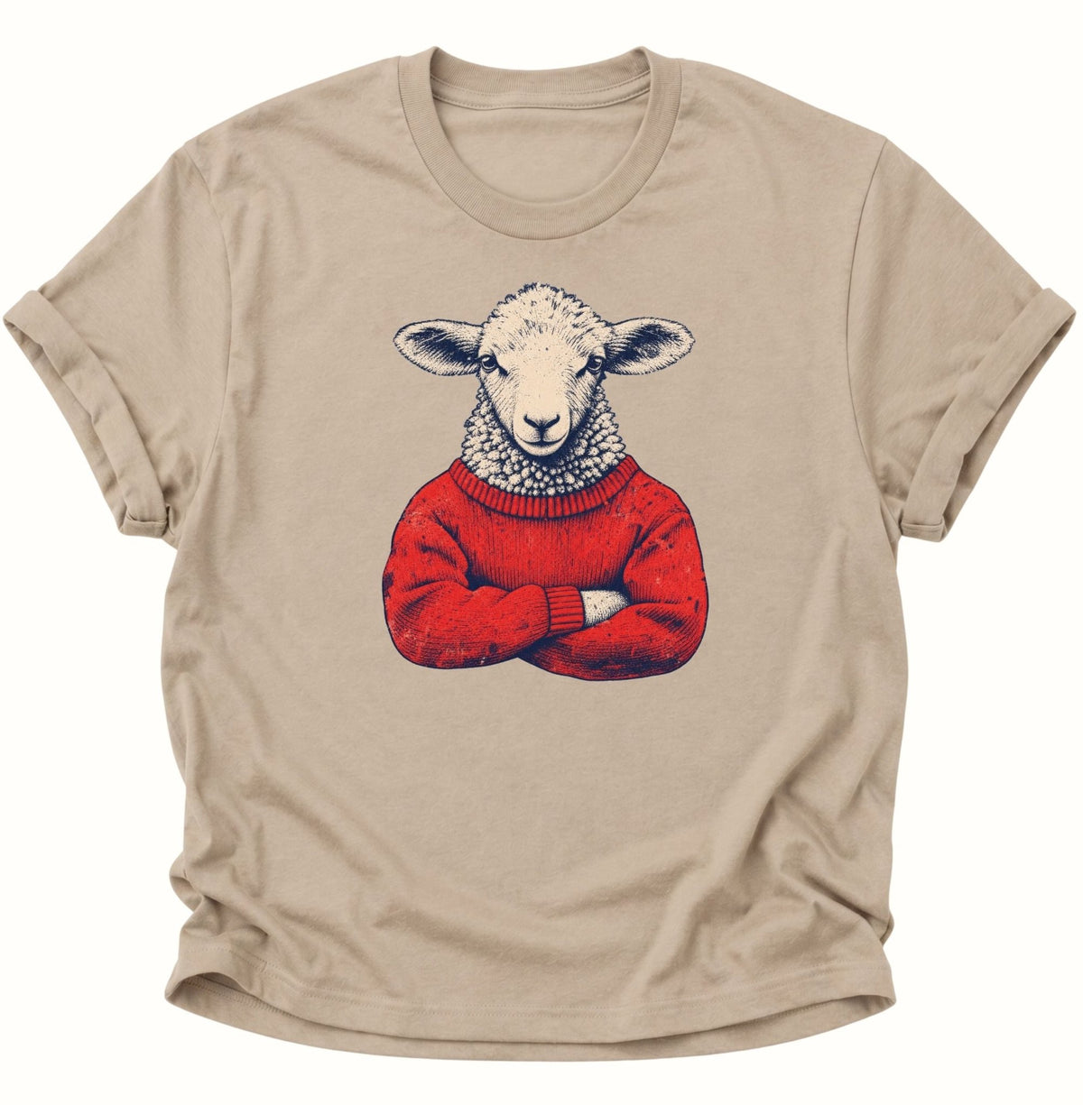 Schaf im Wollpullover Unisex T-Shirt Dark Heather - PINE & RIVER