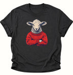Schaf im Wollpullover Unisex T-Shirt Dark Heather - PINE & RIVER