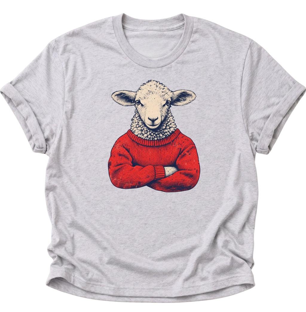 Schaf im Wollpullover Unisex T-Shirt Dark Heather - PINE & RIVER