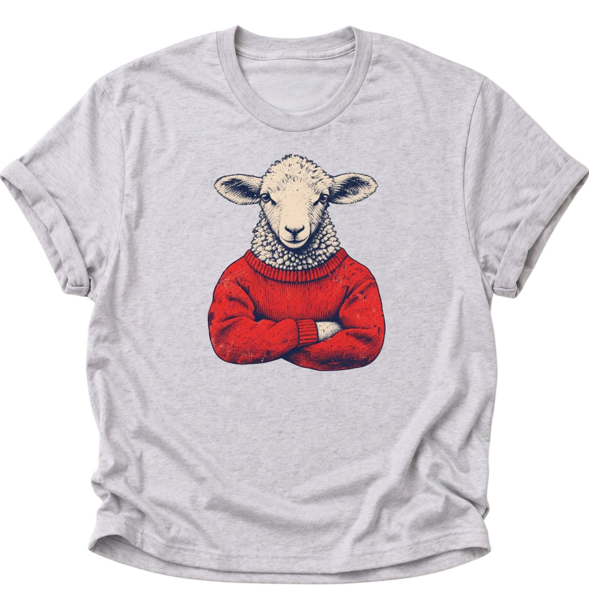 Schaf im Wollpullover Unisex T-Shirt Dark Heather - PINE & RIVER