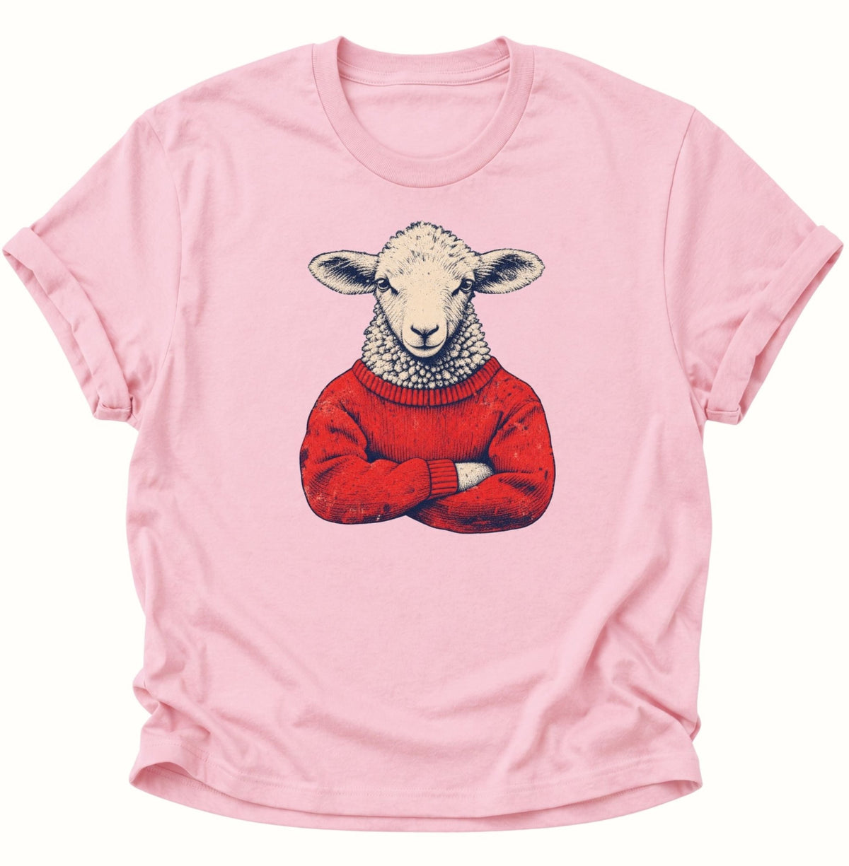 Schaf im Wollpullover Unisex T-Shirt Dark Heather - PINE & RIVER