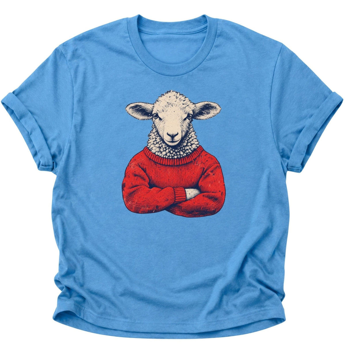 Schaf im Wollpullover Unisex T-Shirt Dark Heather - PINE & RIVER