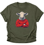 Schaf im Wollpullover Unisex T-Shirt Dark Heather - PINE & RIVER