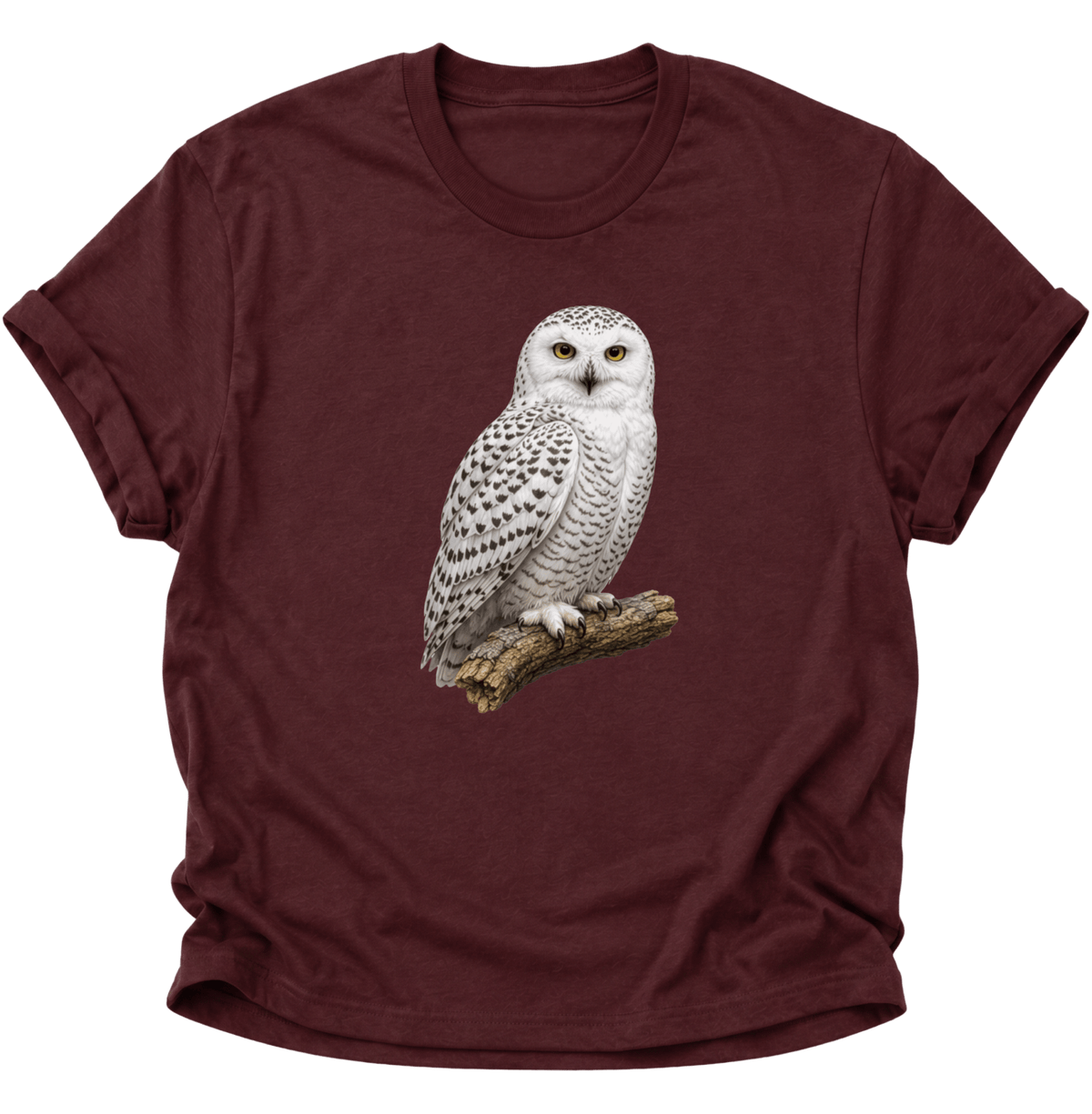 Schneeeule Unisex T-Shirt Maroon - PINE & RIVER