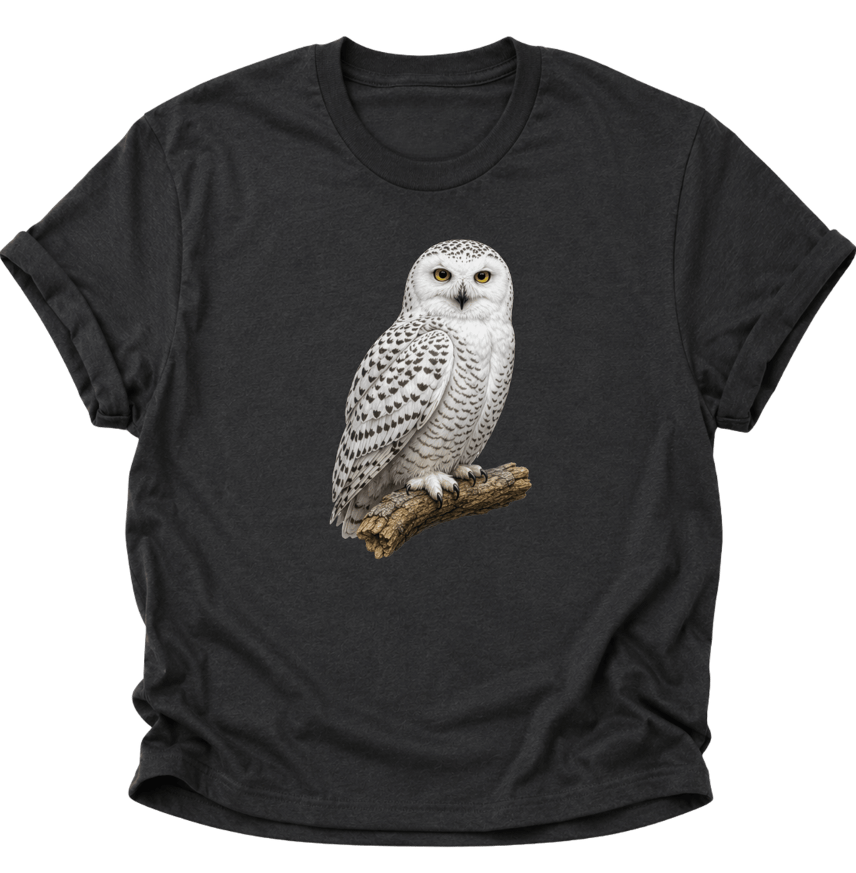 Schneeeule Unisex T-Shirt Schwarz - PINE & RIVER