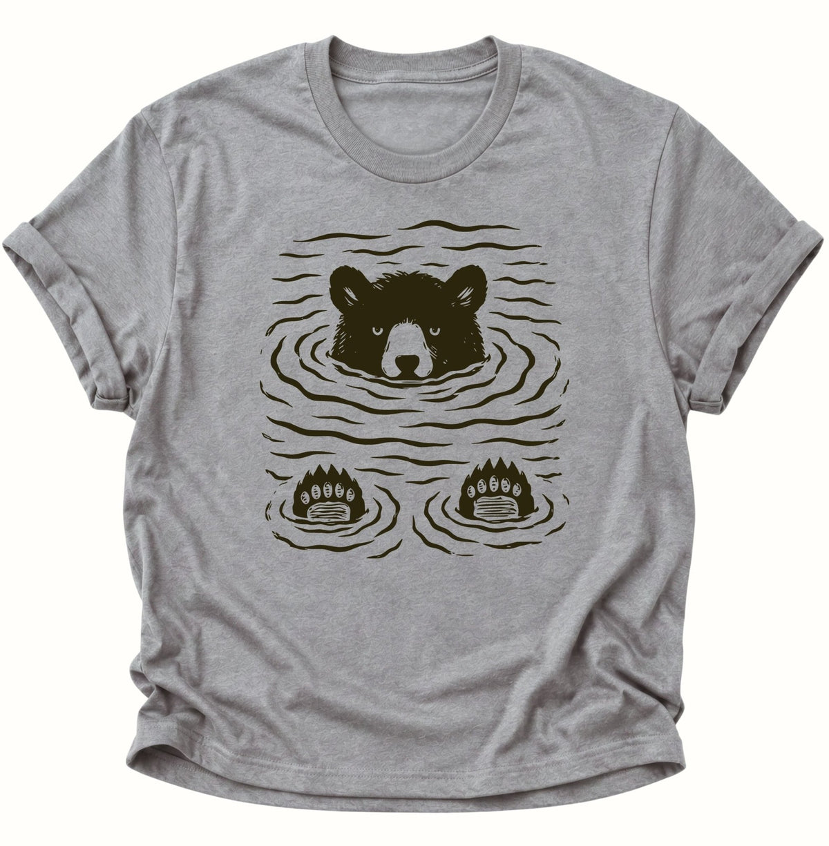 Schwimmender Bär Unisex T-Shirt Sport Grey - PINE & RIVER