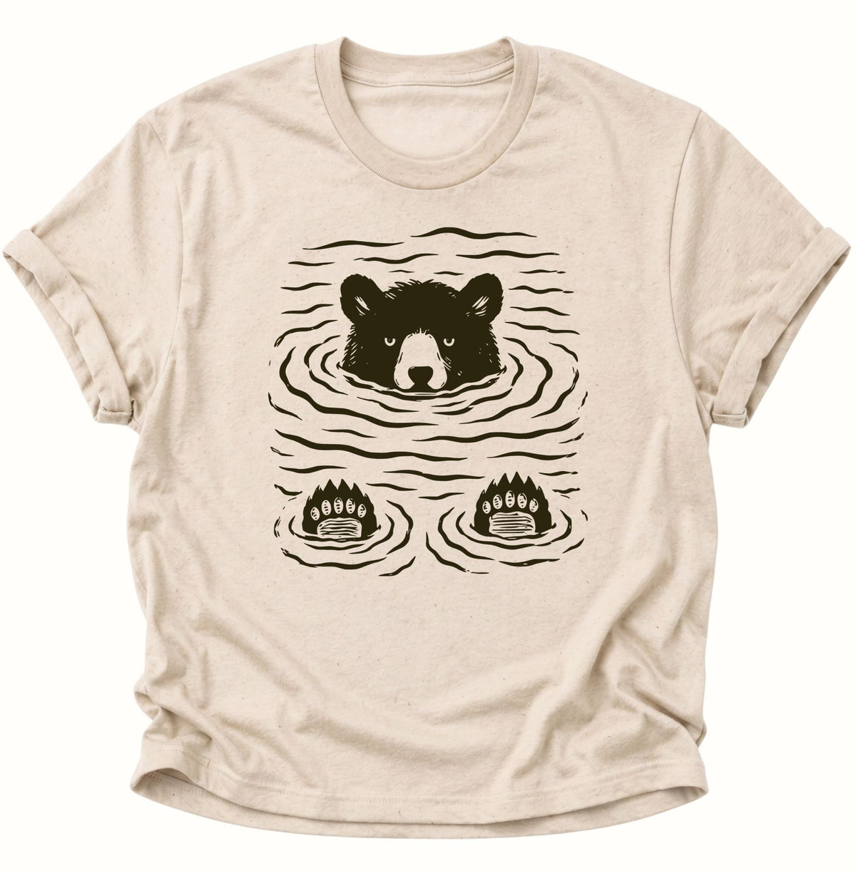 Schwimmender Bär Unisex T-Shirt Nature - PINE & RIVER