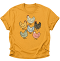 Sechs Hühner im Landhausstil Unisex T-Shirt Gelb - PINE & RIVER