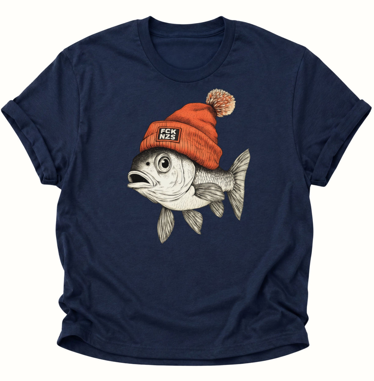 Anti Nazi Fisch Unisex T-Shirt Navy Blue - PINE & RIVER