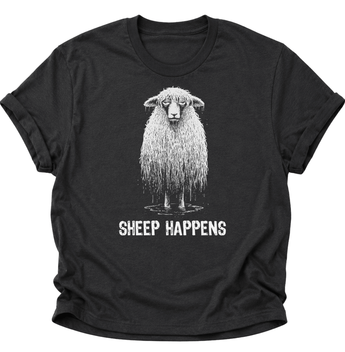 Sheep Happens Unisex T-Shirt Schwarz - PINE & RIVER