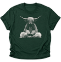 Sitzendes Hochlandrind Unisex T-Shirt Forest Green - PINE & RIVER