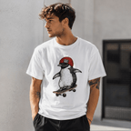 Skateboard-Pinguin gegen rechts Unisex T-Shirt Cardinal Red - PINE & RIVER