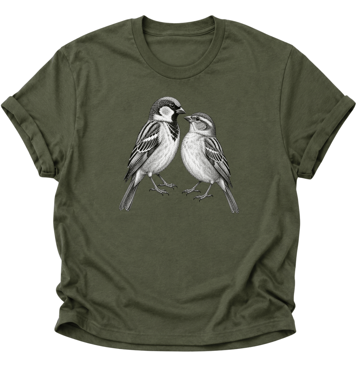 Spatzen Verbundenheit Unisex T-Shirt Military Green - PINE & RIVER