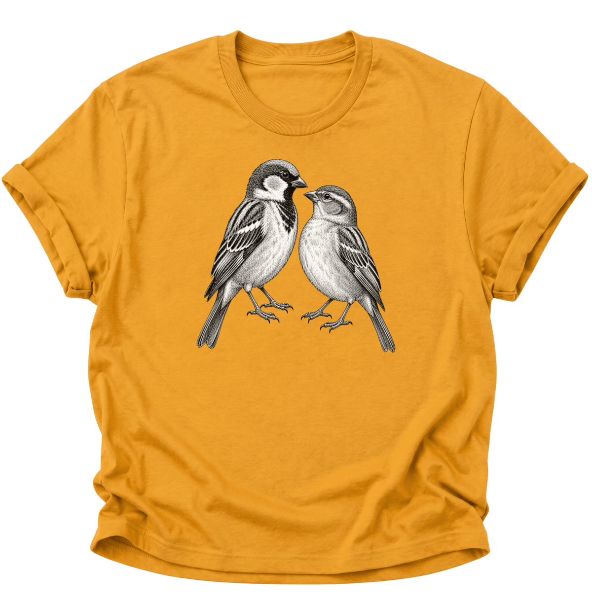 Spatzen Verbundenheit Unisex T-Shirt Gelb - PINE & RIVER