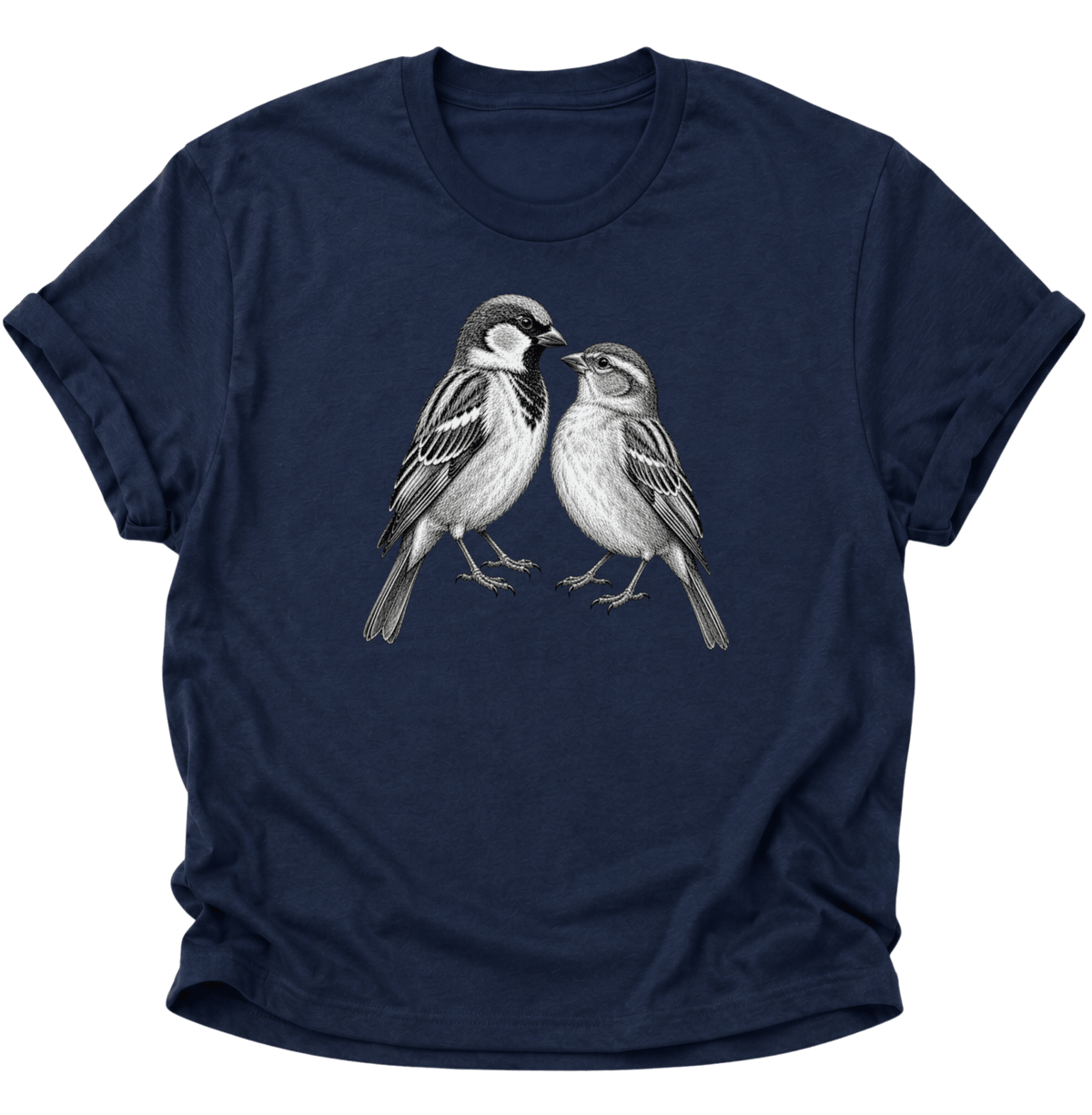 Spatzen Verbundenheit Unisex T-Shirt Navy Blue - PINE & RIVER
