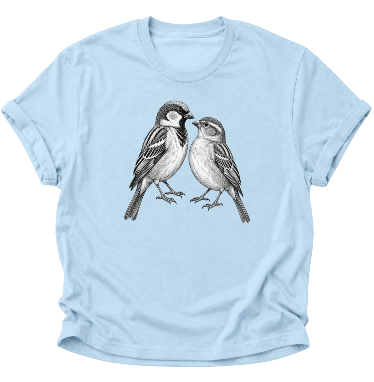 Spatzen Verbundenheit Unisex T-Shirt Light Blue - PINE & RIVER