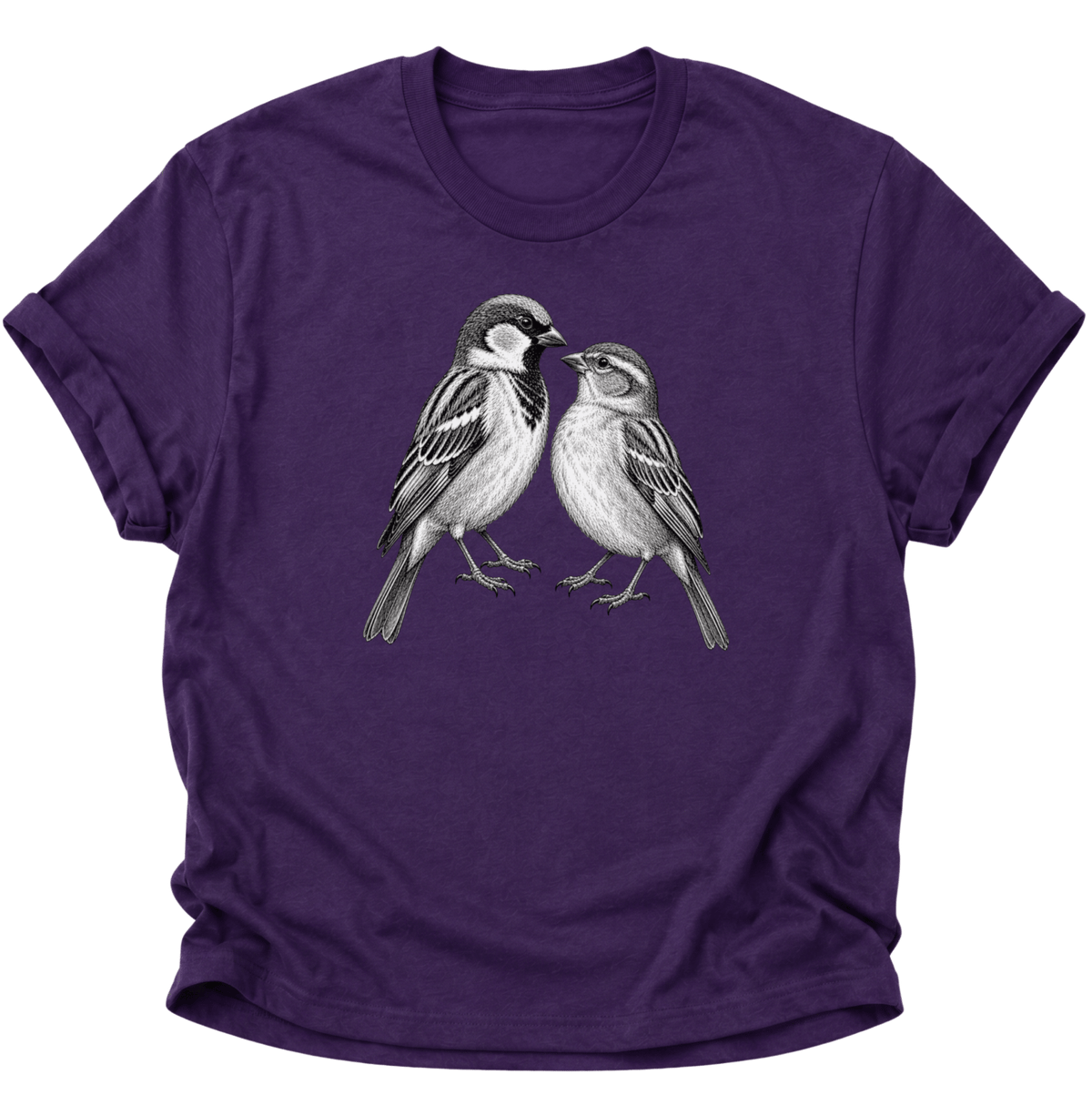 Spatzen Verbundenheit Unisex T-Shirt Purple - PINE & RIVER