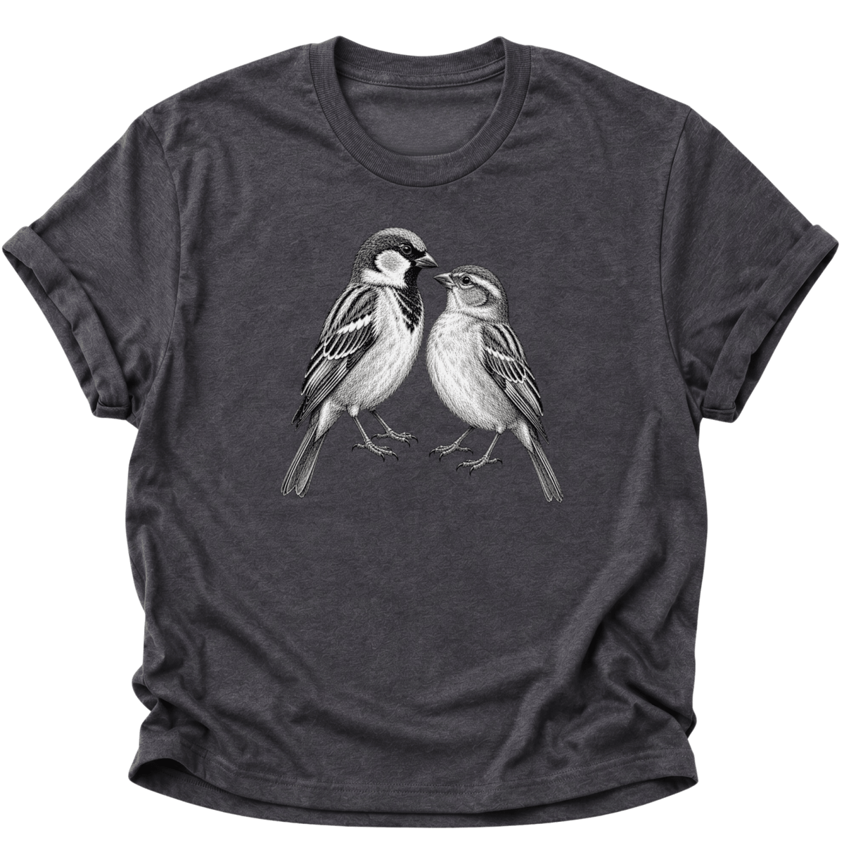 Spatzen Verbundenheit Unisex T-Shirt Dark Heather - PINE & RIVER