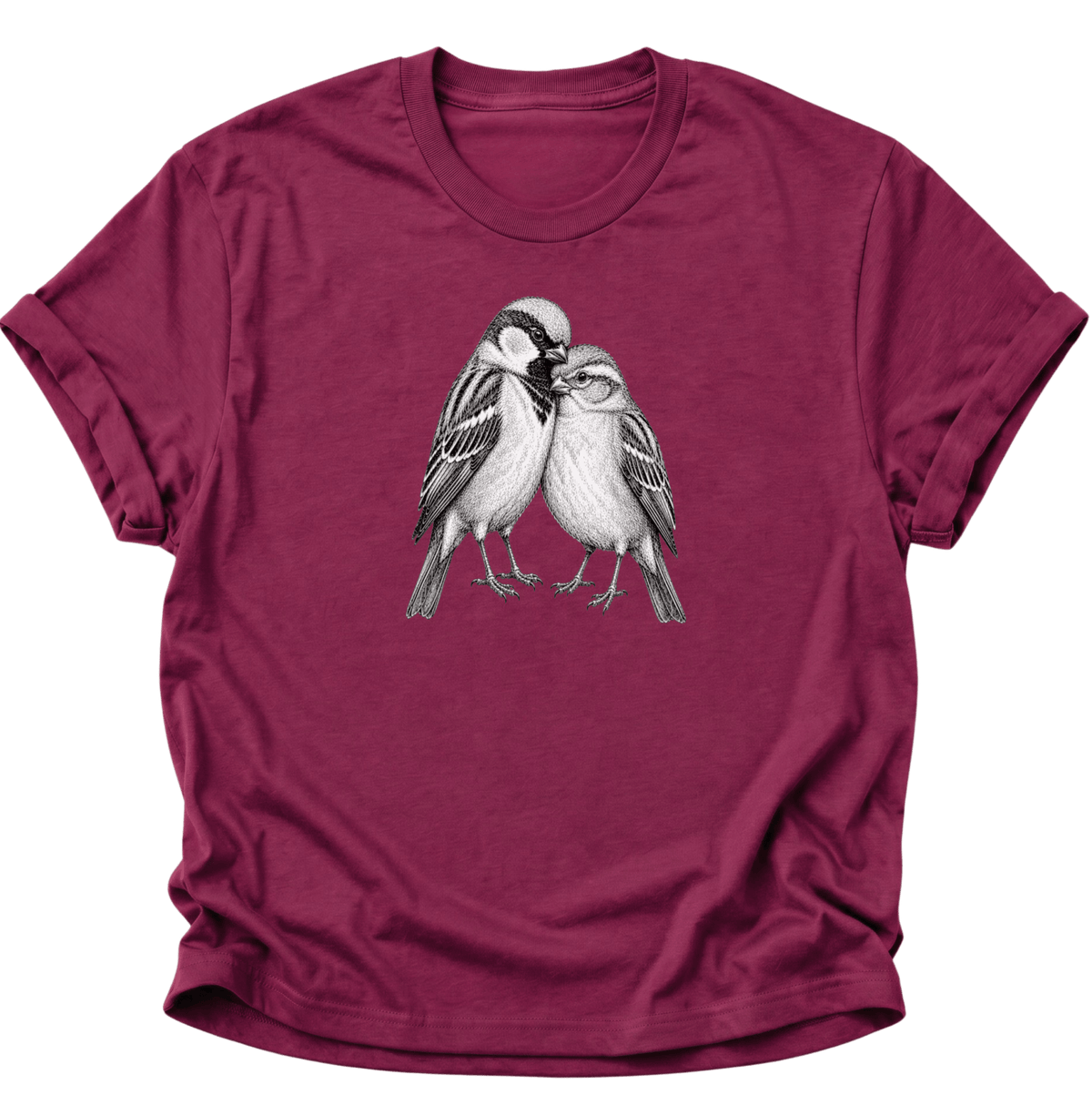 Spatzenliebe Vogel Unisex T-Shirt Cardinal Red - PINE & RIVER