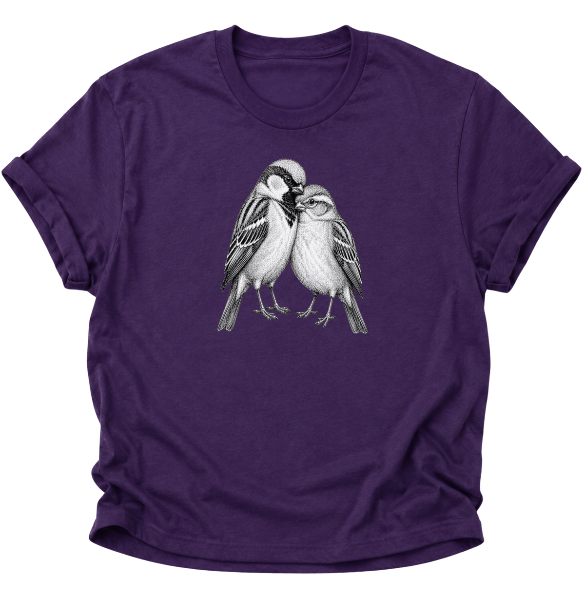 Spatzenliebe Vogel Unisex T-Shirt Purple - PINE & RIVER