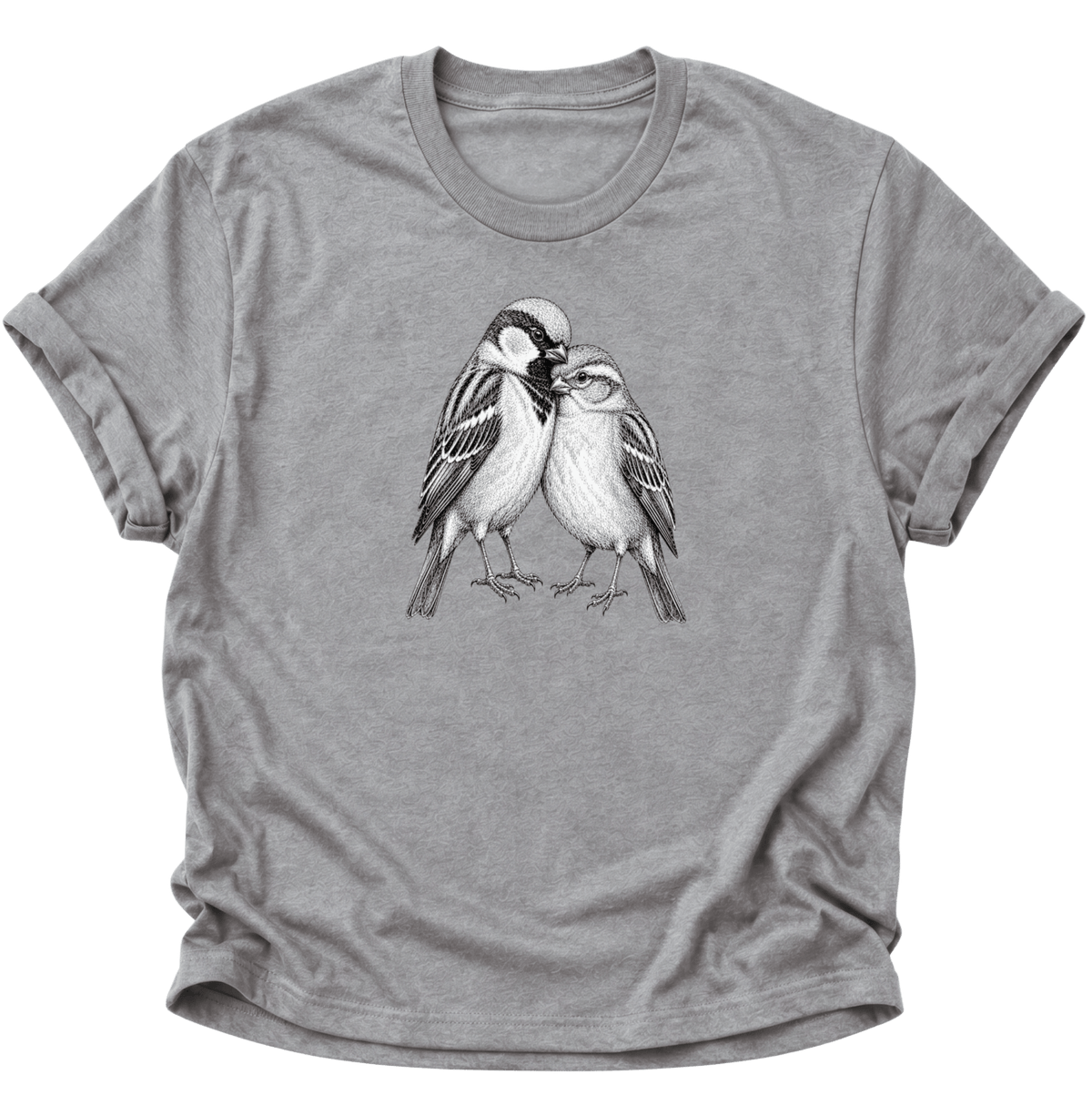 Spatzenliebe Vogel Unisex T-Shirt Sport Grey - PINE & RIVER