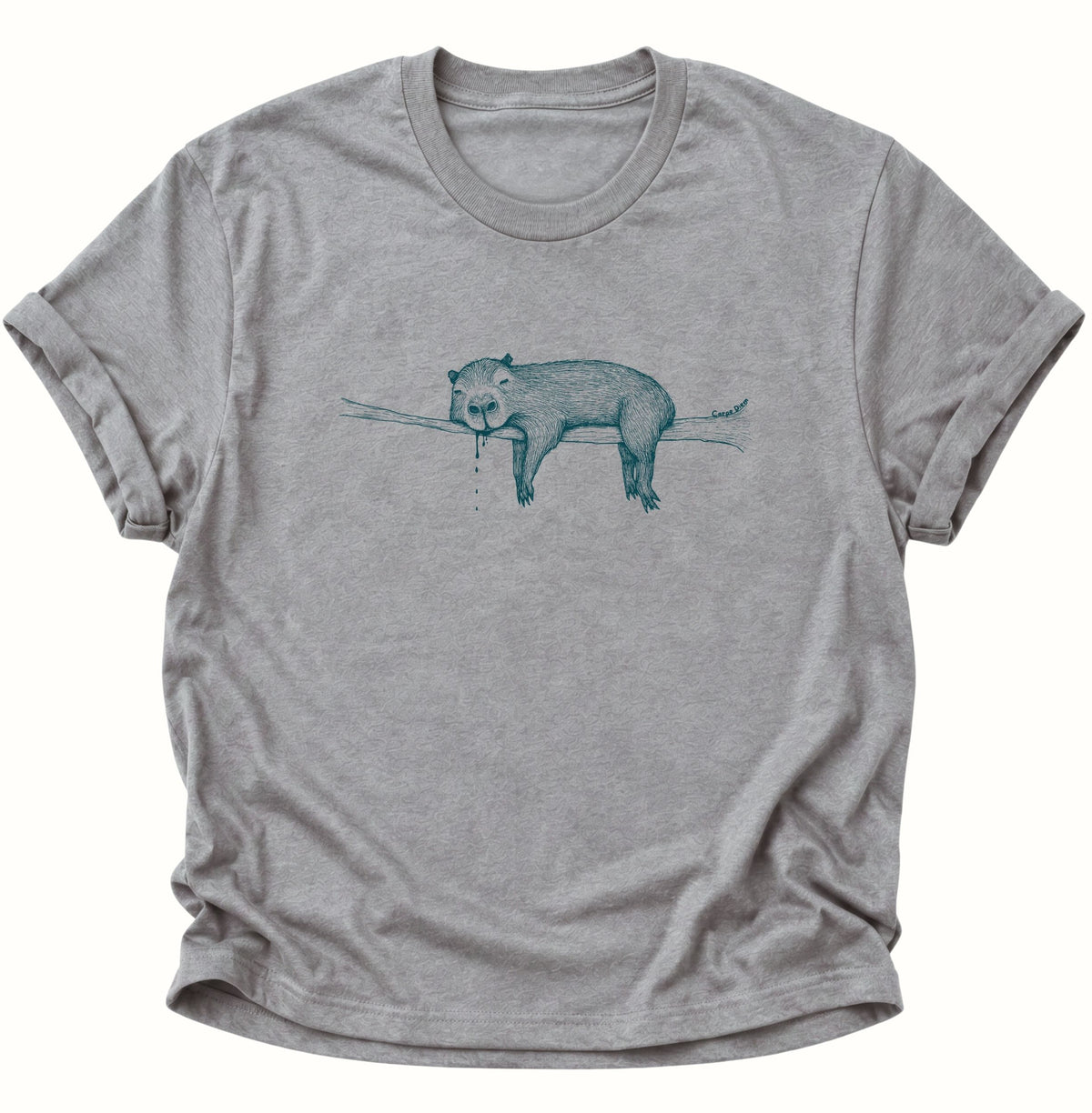 Faules Capybara Carpe Diem Unisex T-Shirt Sport Grey - PINE & RIVER